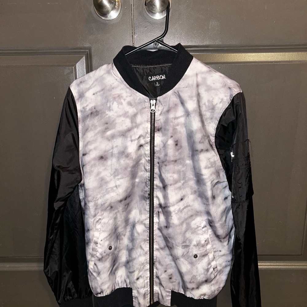 Carbon Black and Gray Zip-Up Jacket